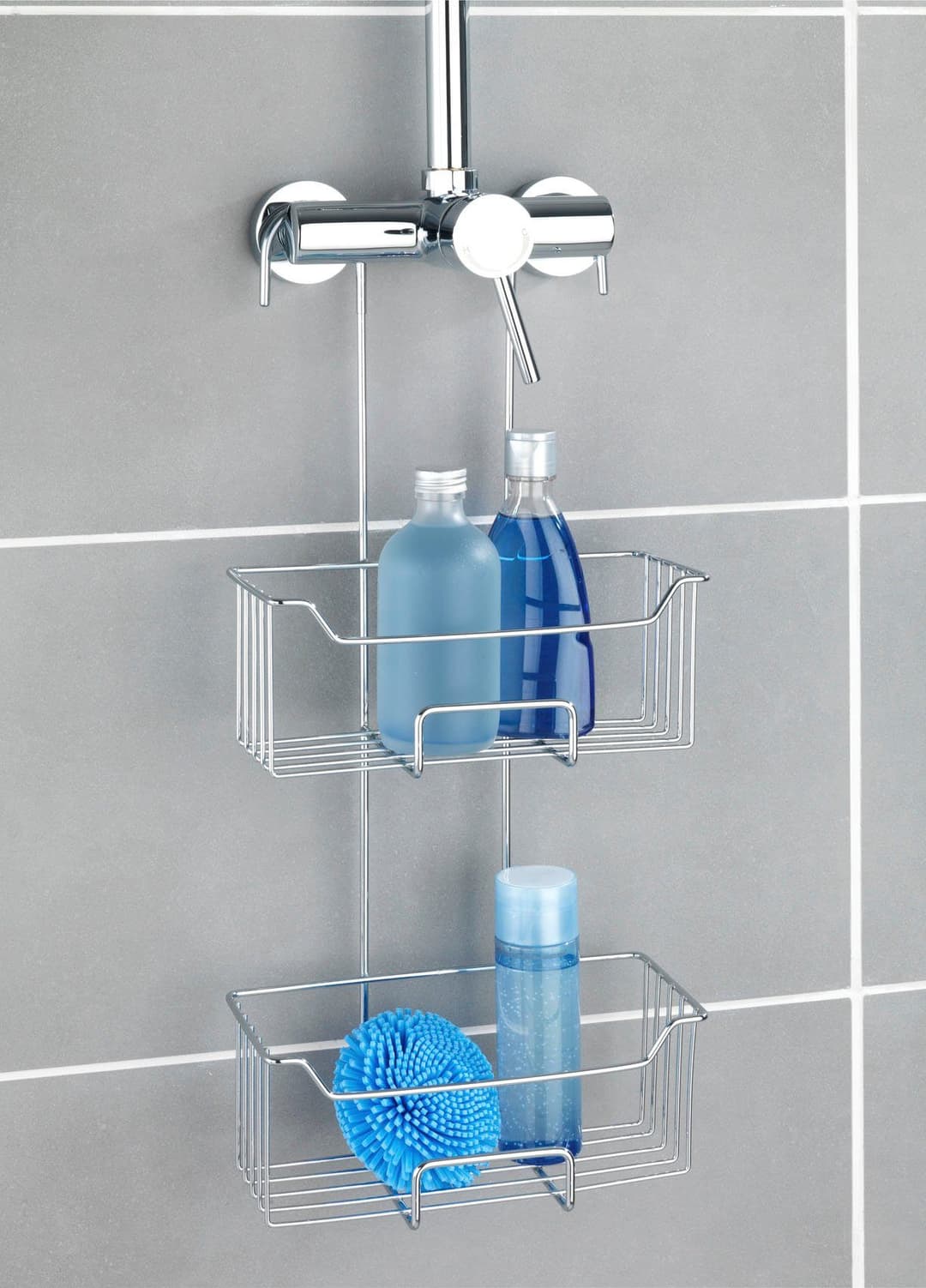WENKO Duschablage Milo, 2 Etagen | Silber