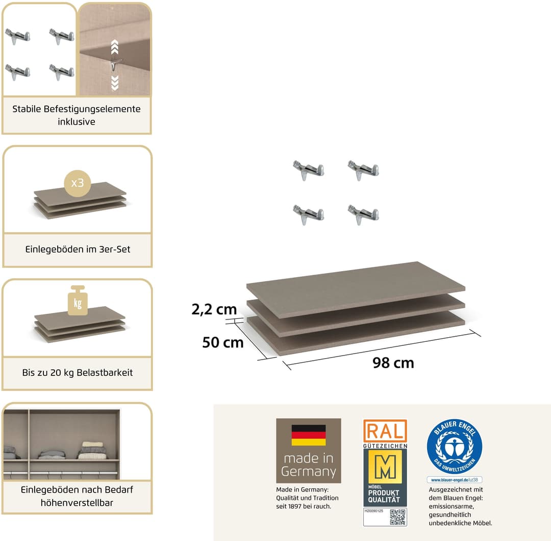 rauch Einlegeboden für Drehtürenschränke | Beige