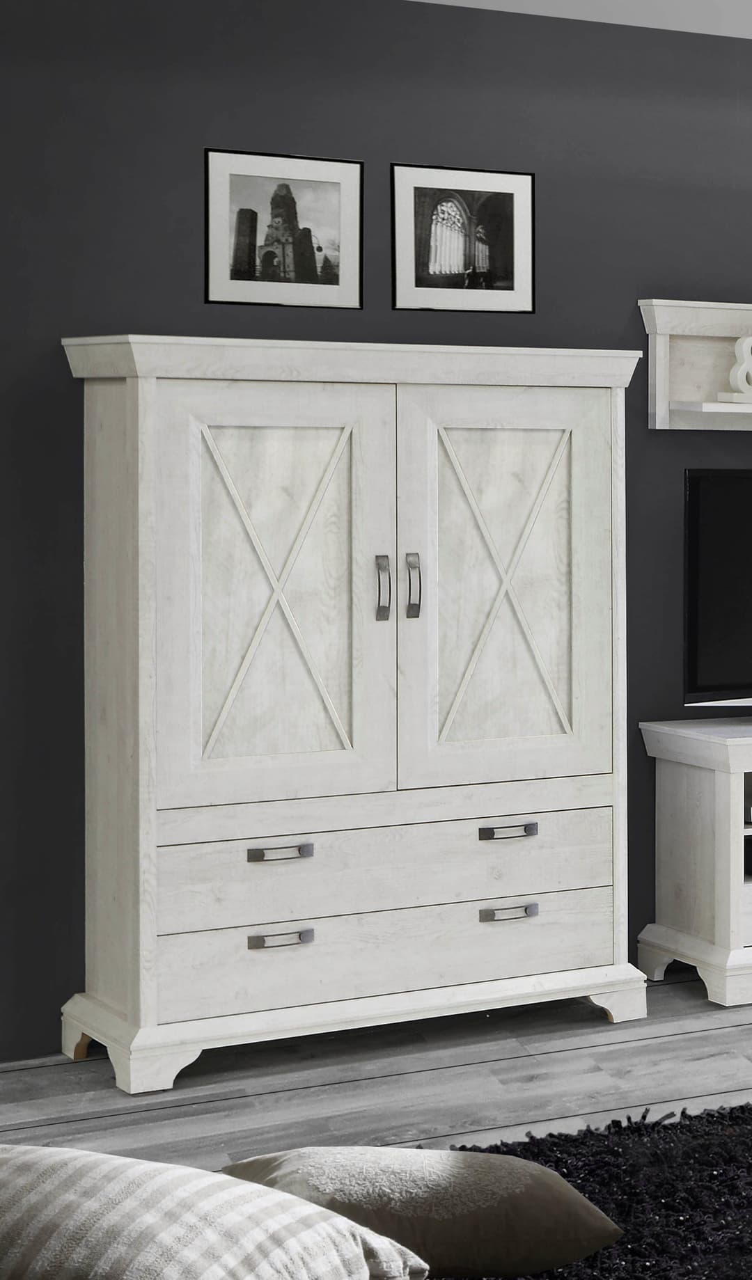 FORTE Highboard Kashmir | Weiß