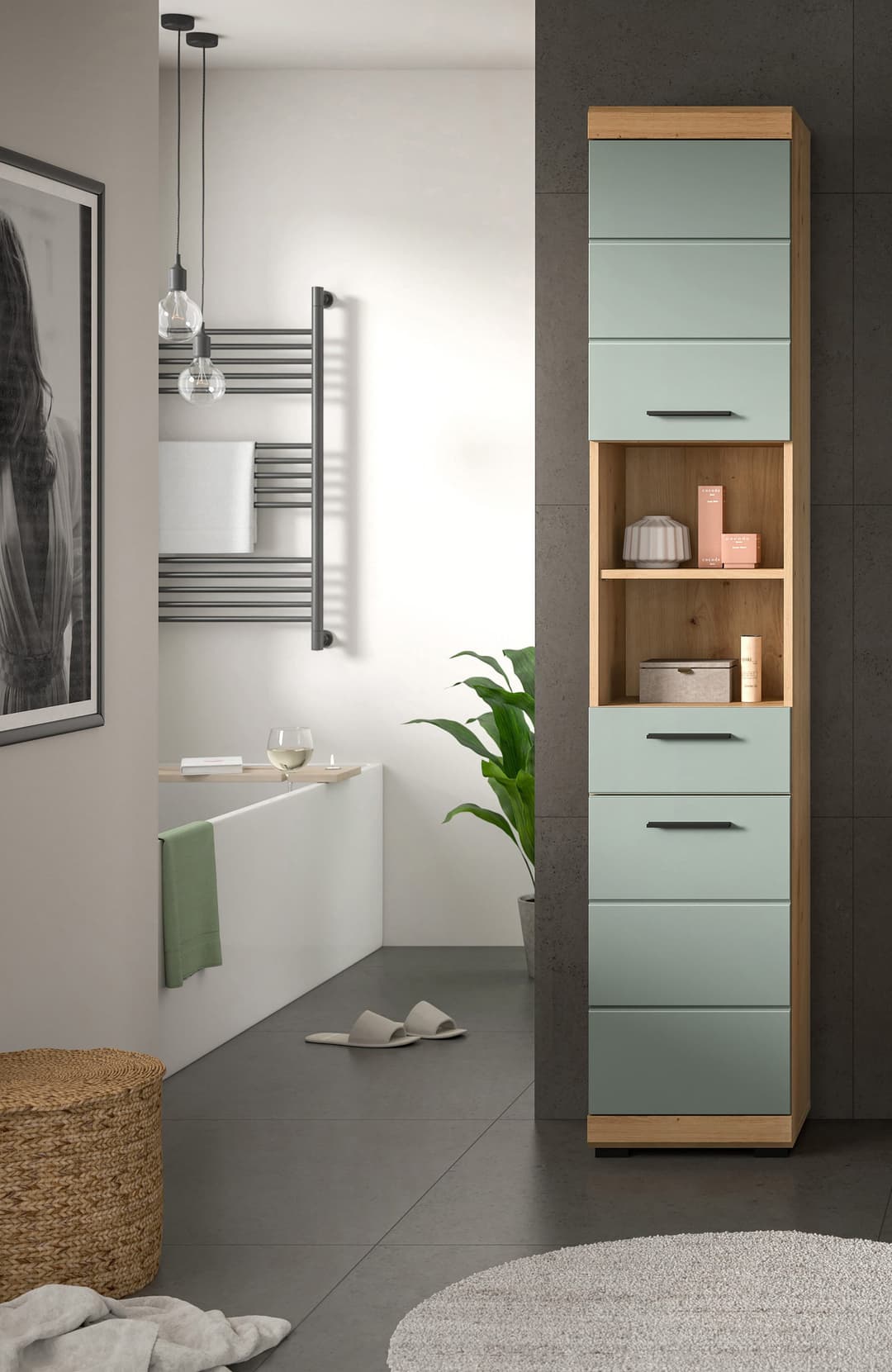 welltime Hochschrank SIENA | Holztöne