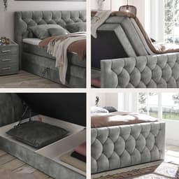 ED EXCITING DESIGN Boxspringbett "Cashfield" | Grau
