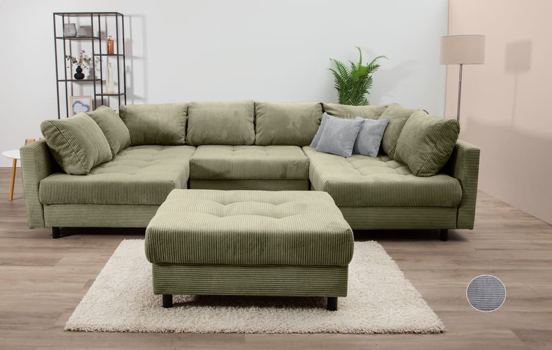 COLLECTION AB Wohnlandschaft Toni U-Form | Grün