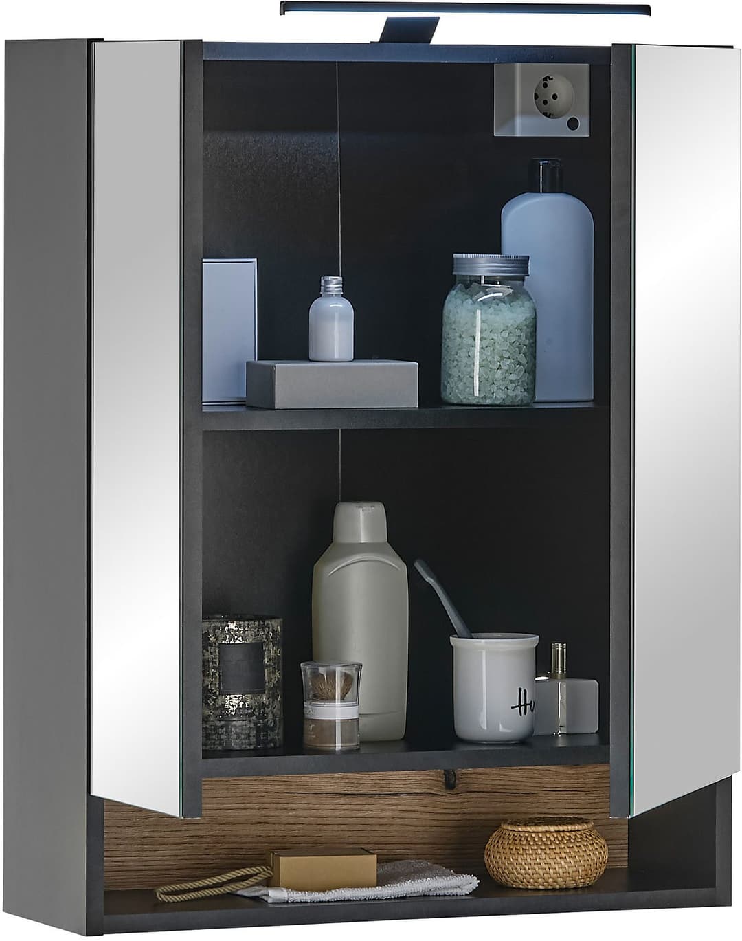 BASIC by Balculina Spiegelschrank Denver | Schwarz