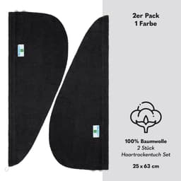 HAMMETEX Turban-Handtuch | Schwarz