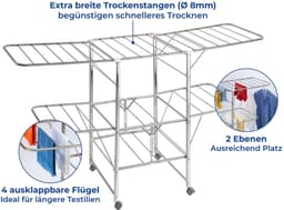 Maximex Flügelwäschetrockner Modell Mobil | Silber