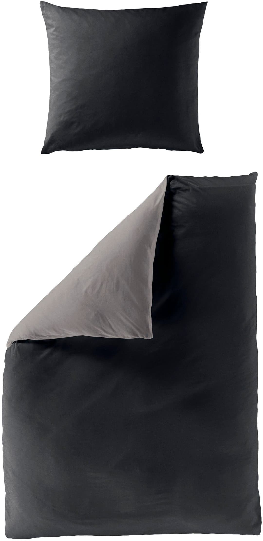 BIERBAUM Wendebettwäsche Modern Uni | Schwarz