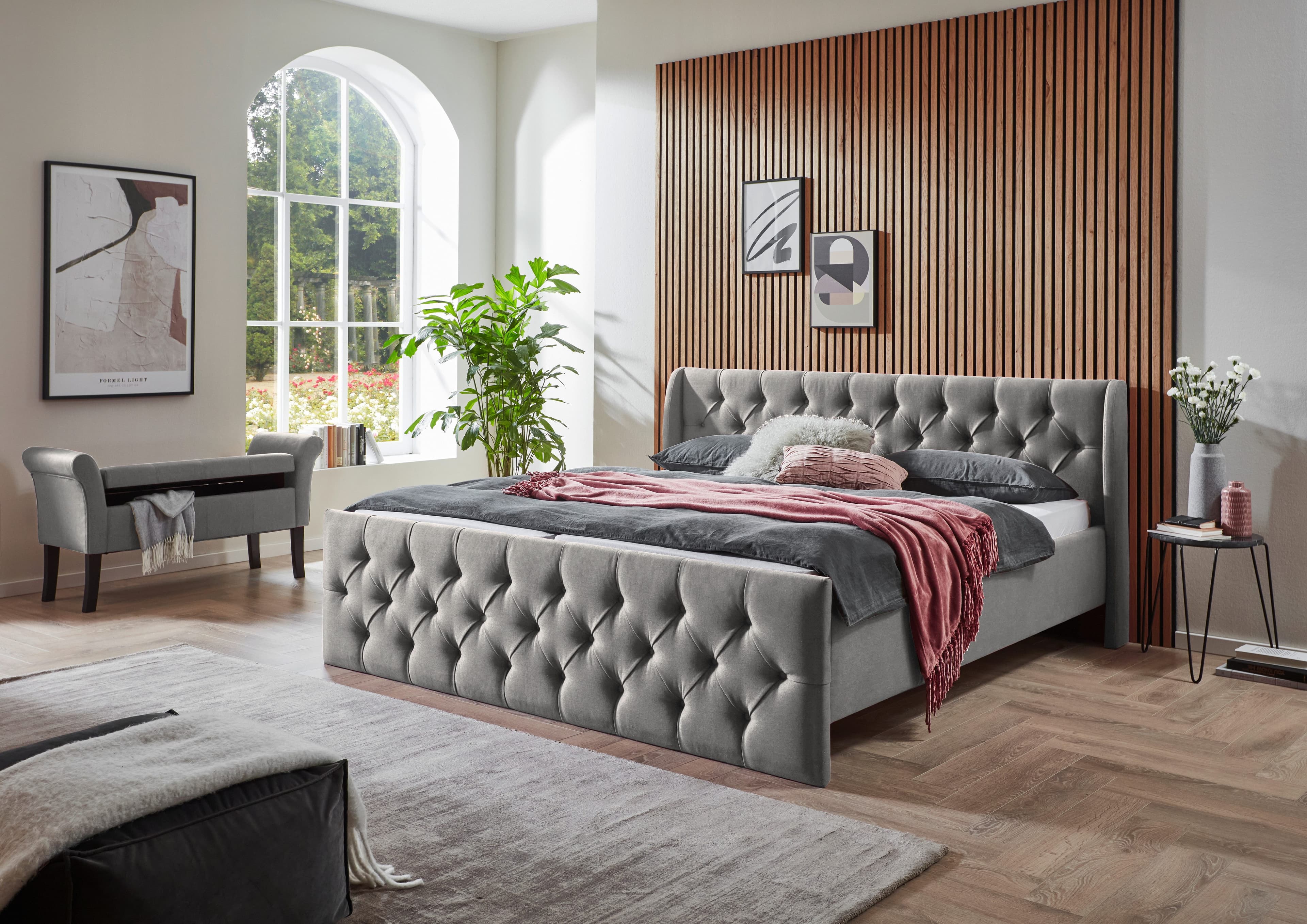 ATLANTIC home collection Polsterbett TAMINA | Grau