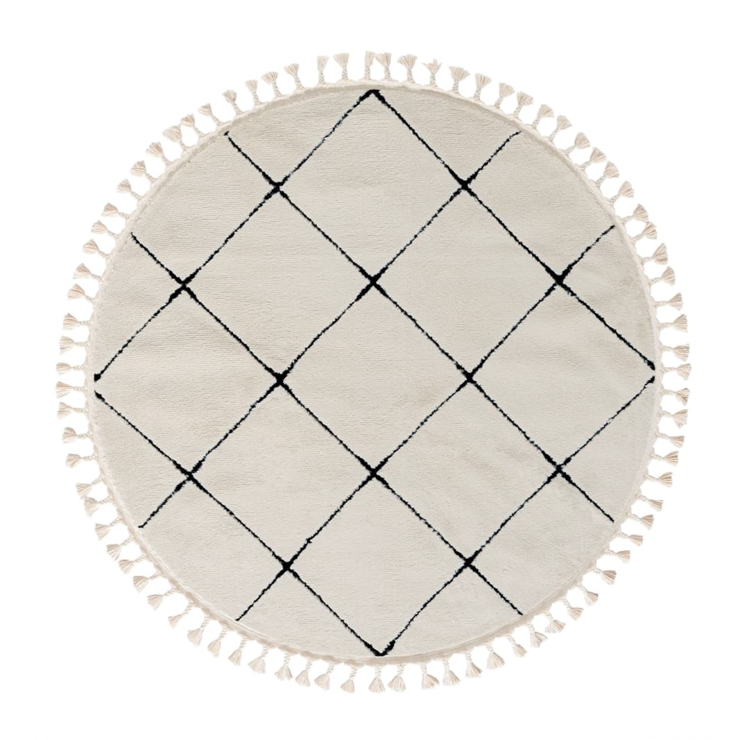 Myflair Möbel & Accessoires Hochflor-Teppich Moroccan Square | Weiß
