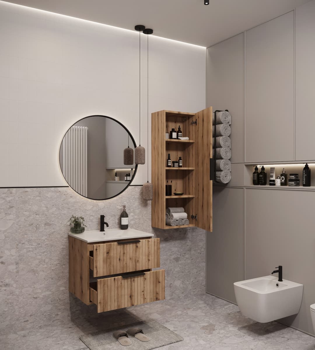 welltime Hängeschrank Tibu | Holztöne