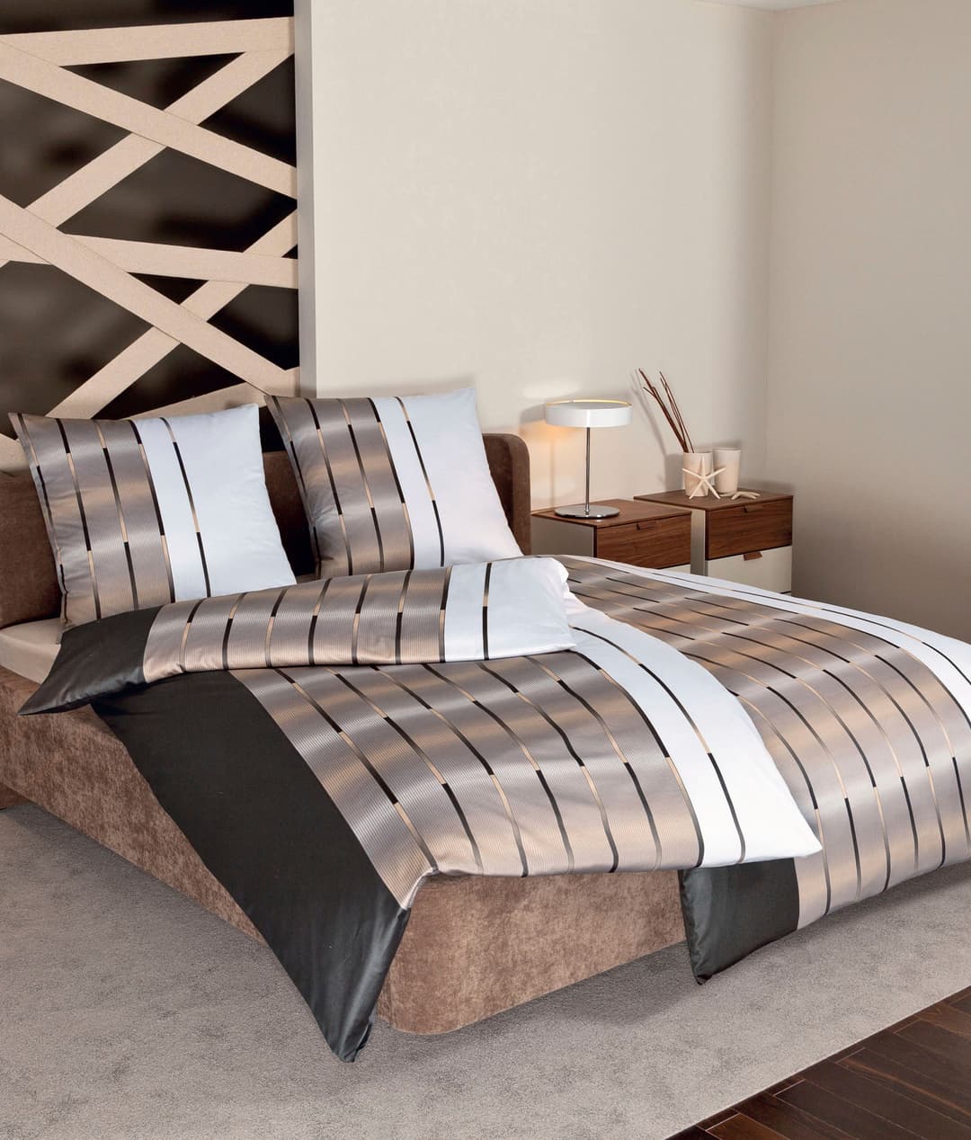 Janine CARMEN S 55026 Bettwäsche-Set | Braun