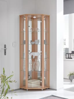 fif möbel Eckvitrine TRIO | Holztöne