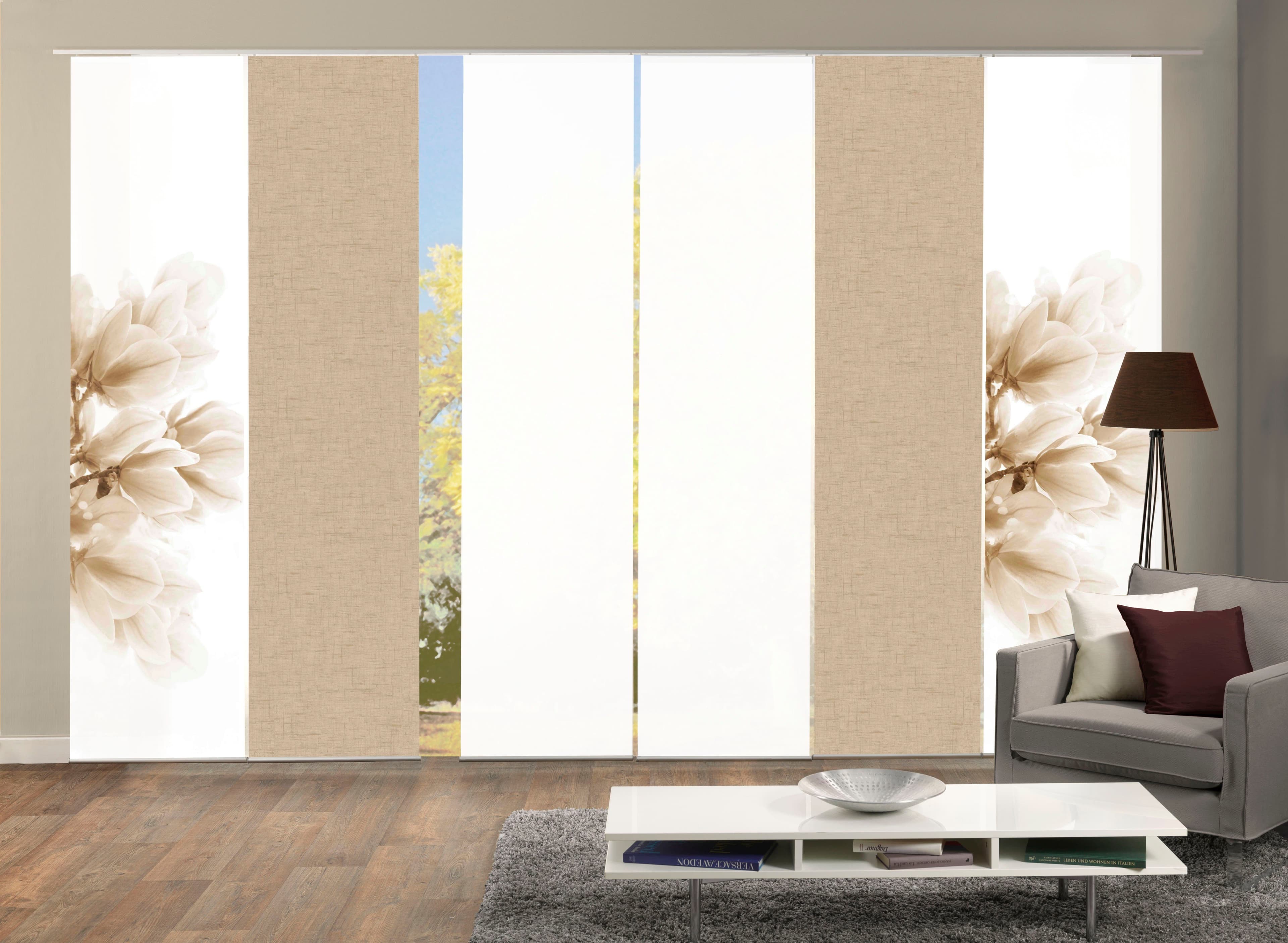 HOME WOHNIDEEN Schiebegardine KESSI 6er SET | Beige