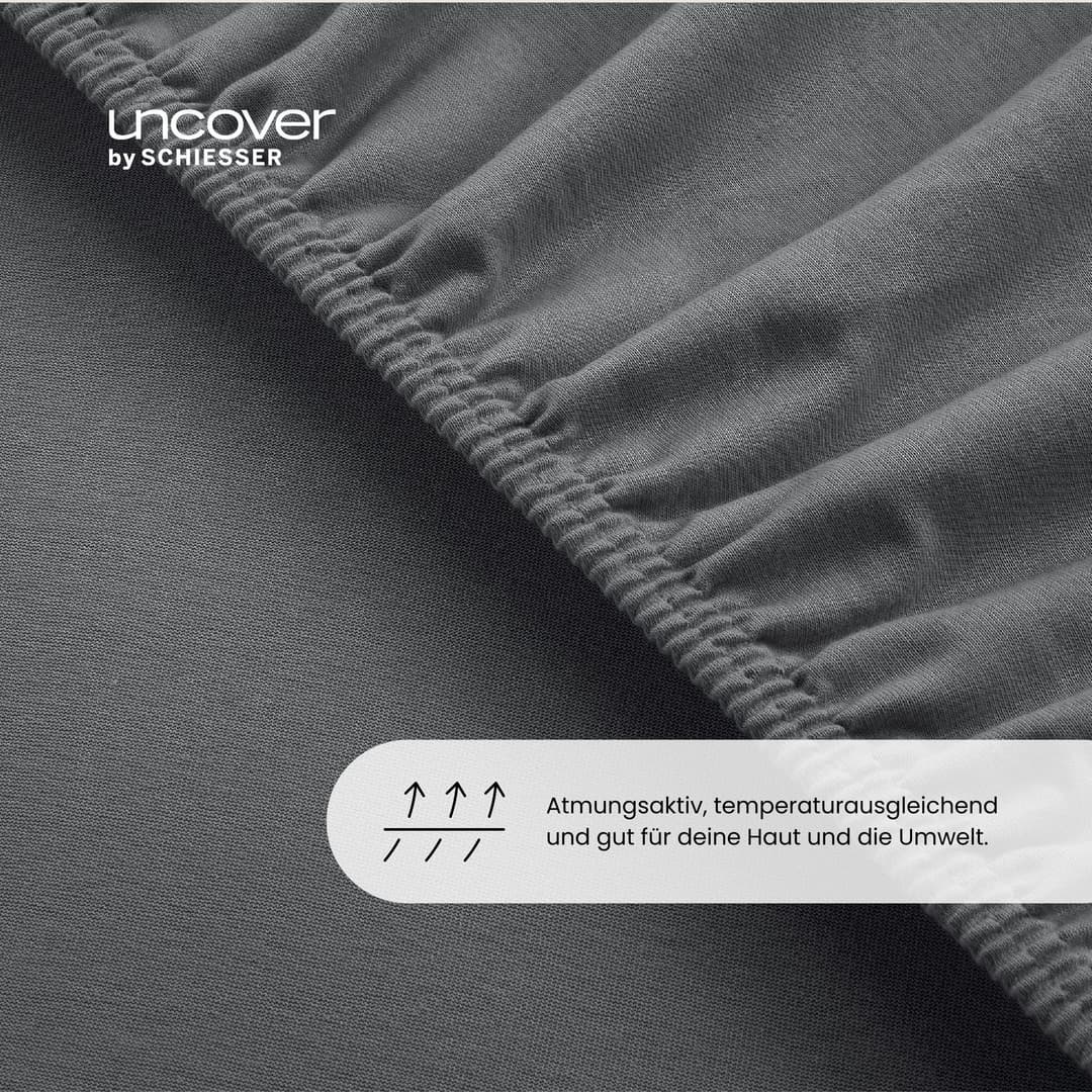 uncover by SCHIESSER Spannbettlaken New Jersey | Grau