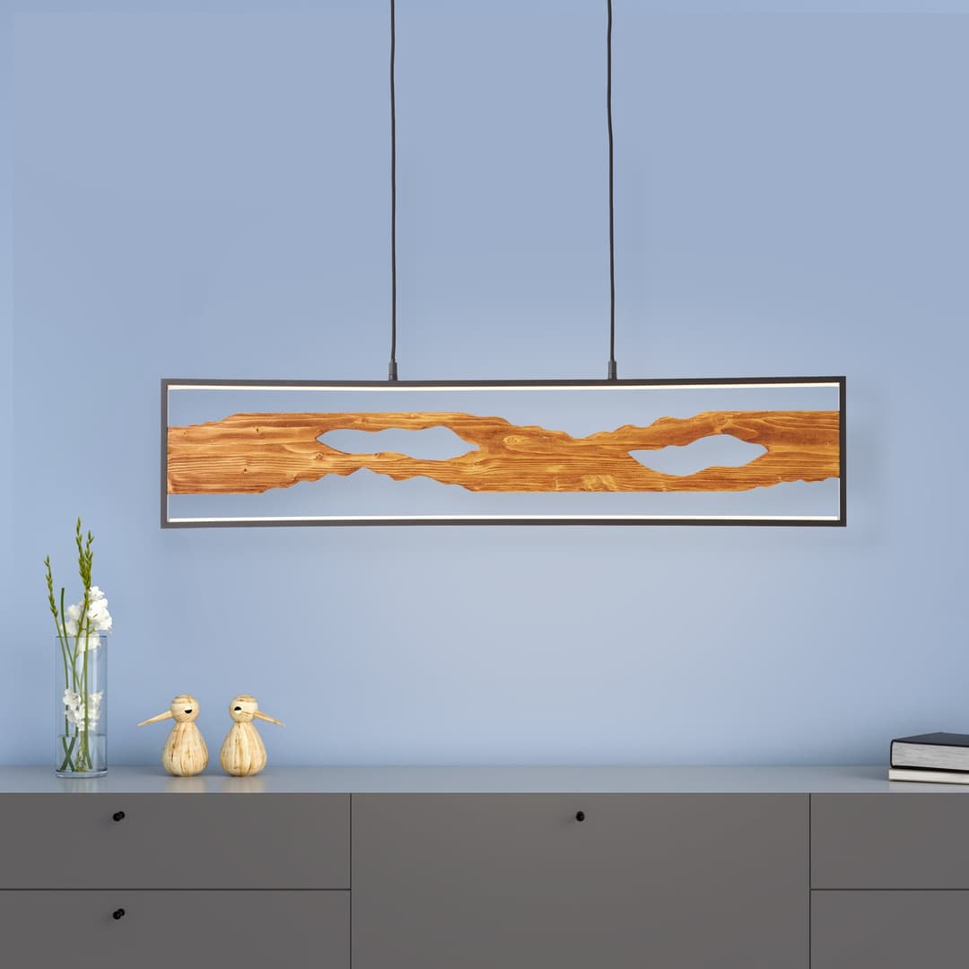 Brilliant LED Pendelleuchte Chaumont | Holztöne