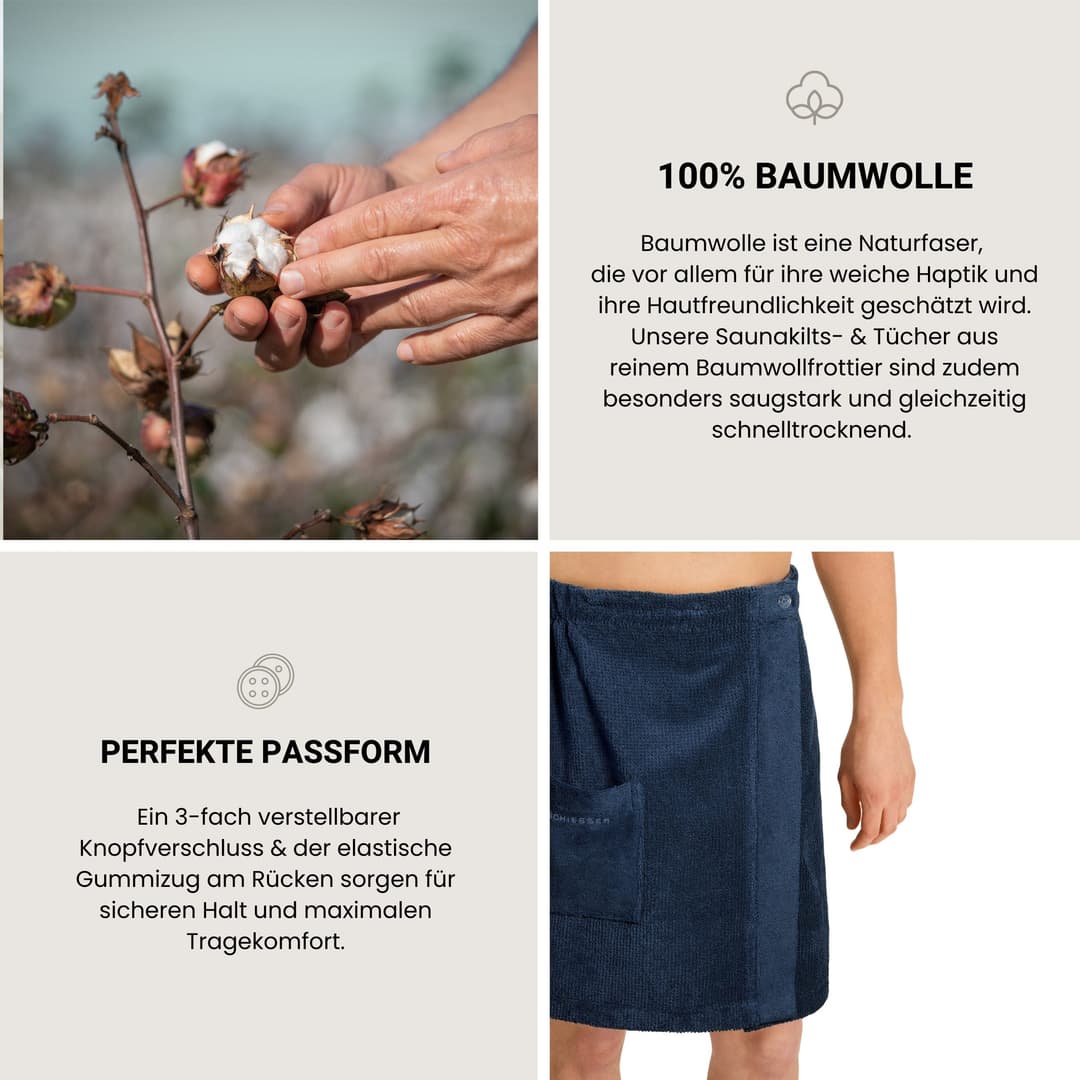 Schiesser Saunakilt Turin | Blau