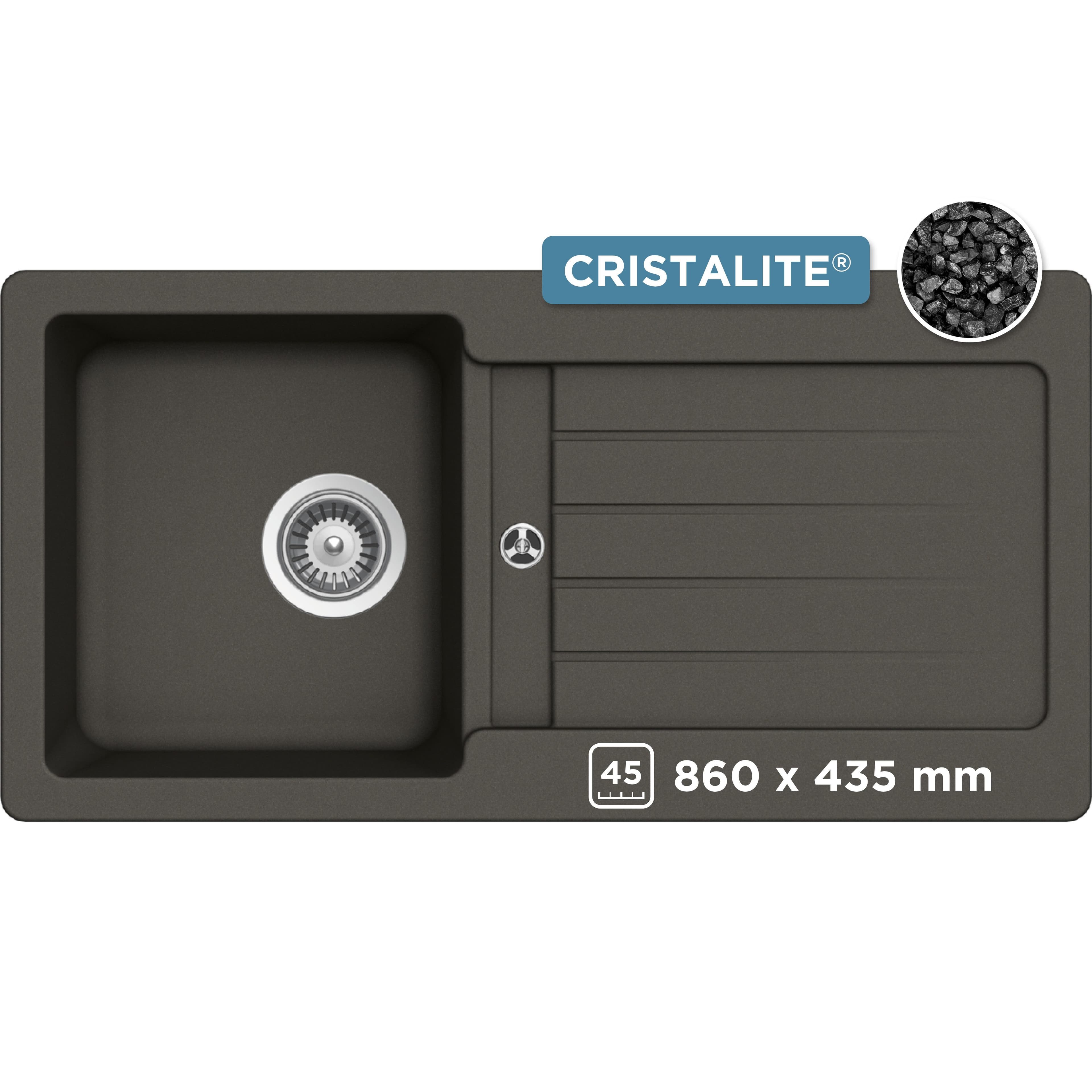 Schock Granitspüle Typos D-100 S | Schwarz