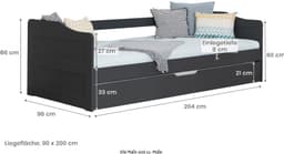 Ticaa Funktionsbett Melinda | Schwarz