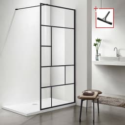 welltime Walk-in-Dusche Tetra | Schwarz