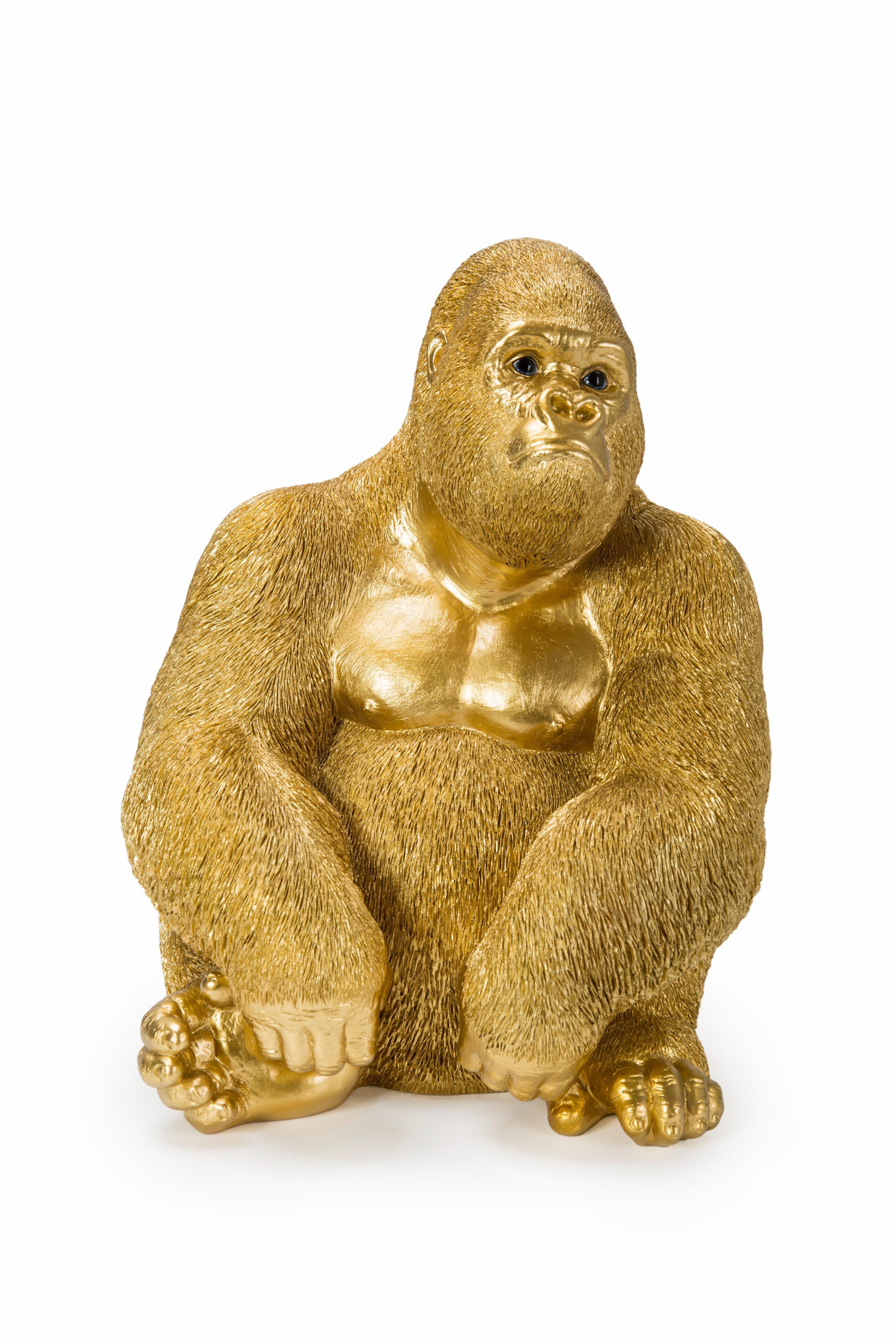 Kare Design Dekofigur Monkey Gorilla Side Medium | Gold