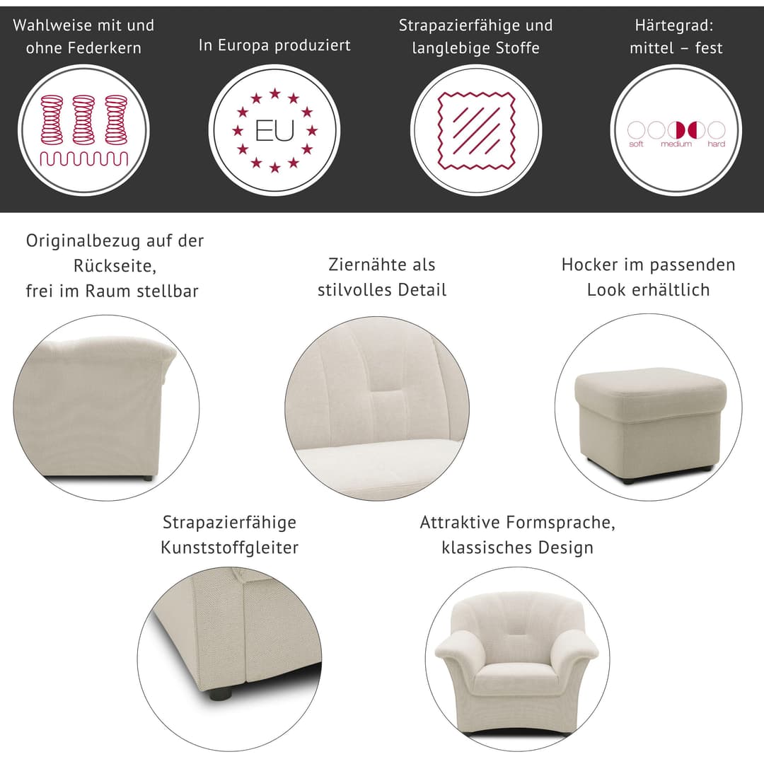 DOMO collection Sessel Flores | Schwarz