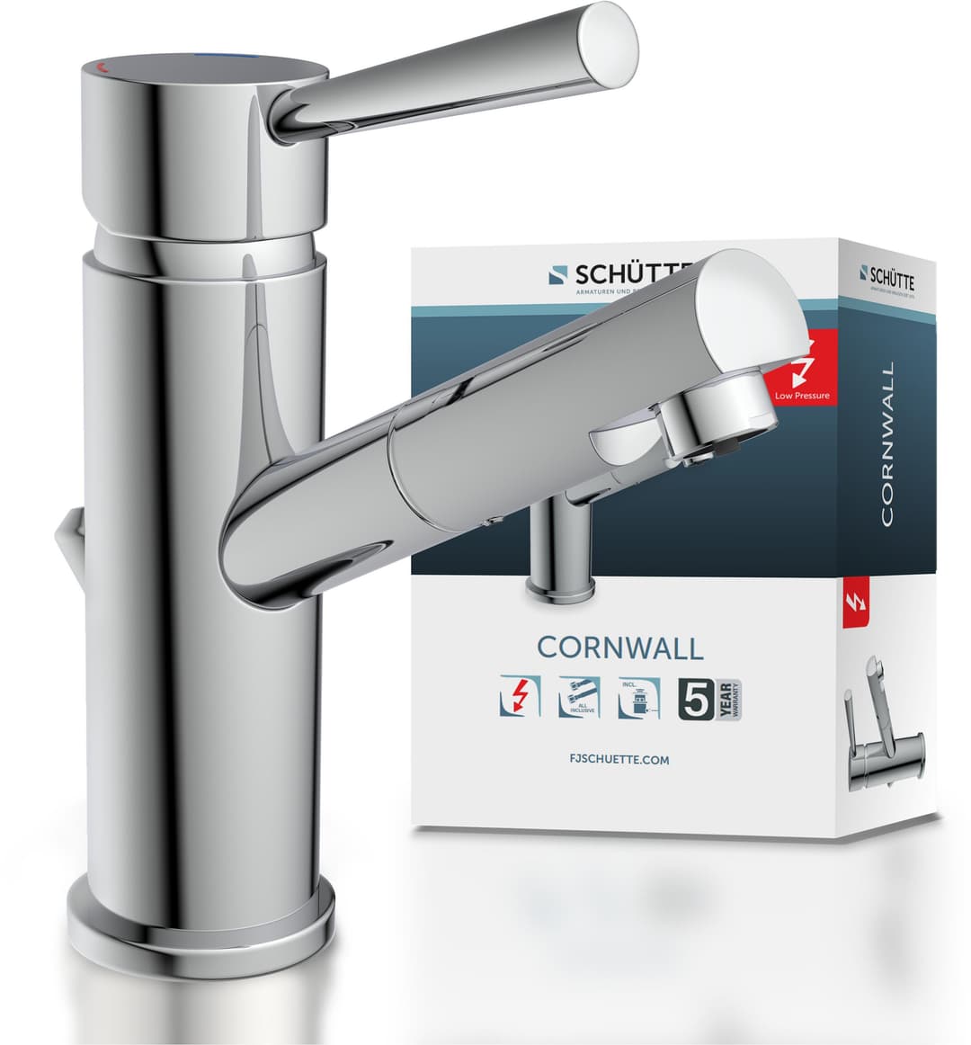 Schütte Cornwall Waschtischarmatur | Silber