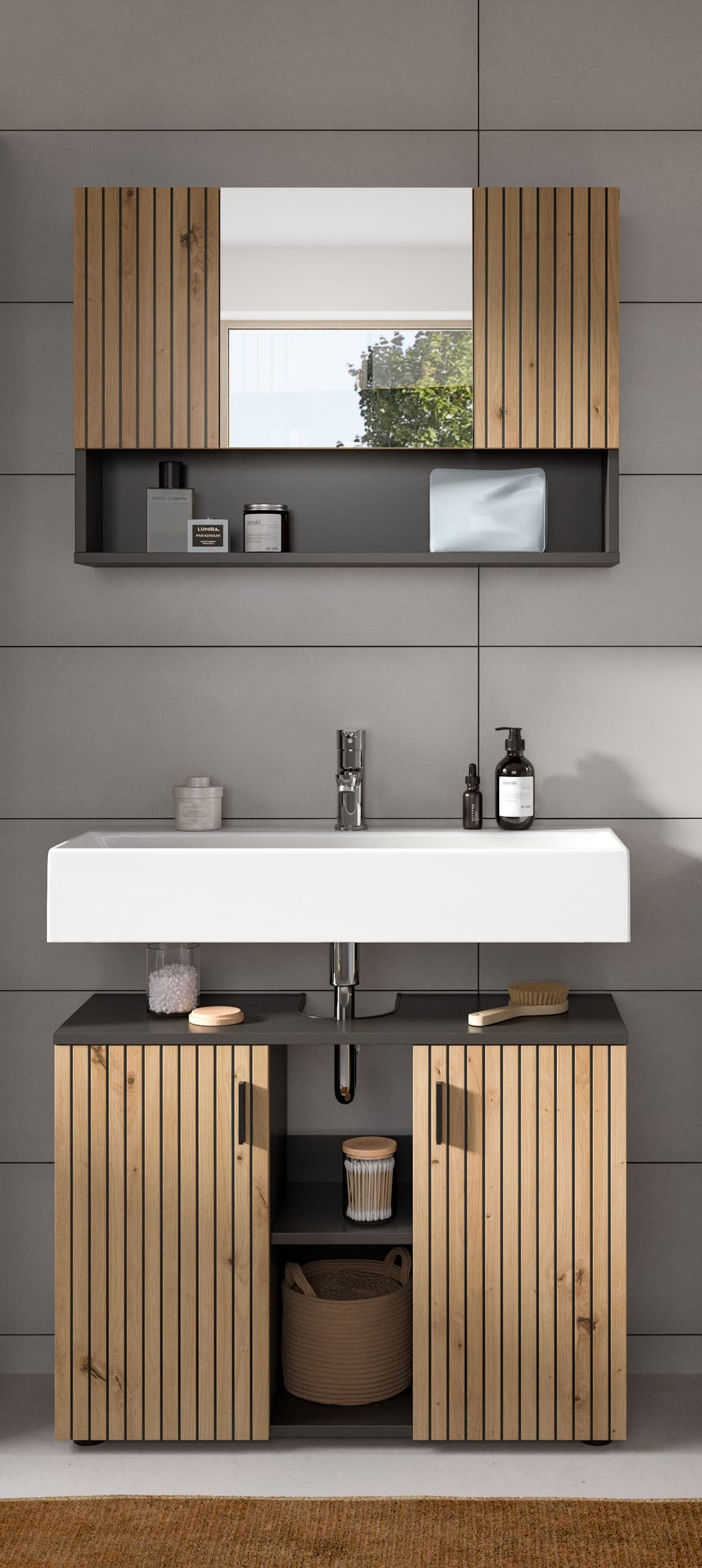 welltime Badmöbel-Set MANI | Holztöne