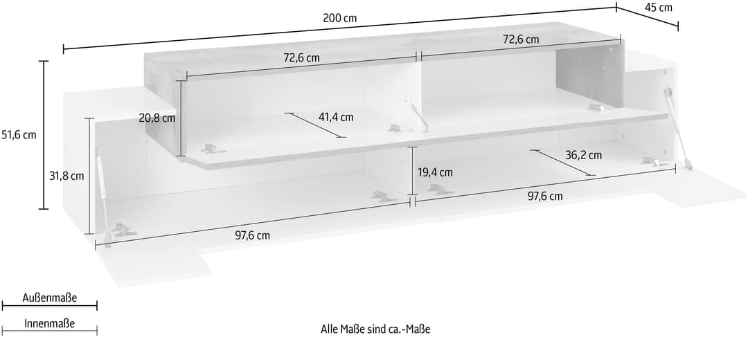 Home affaire Lowboard Coro | Weiß