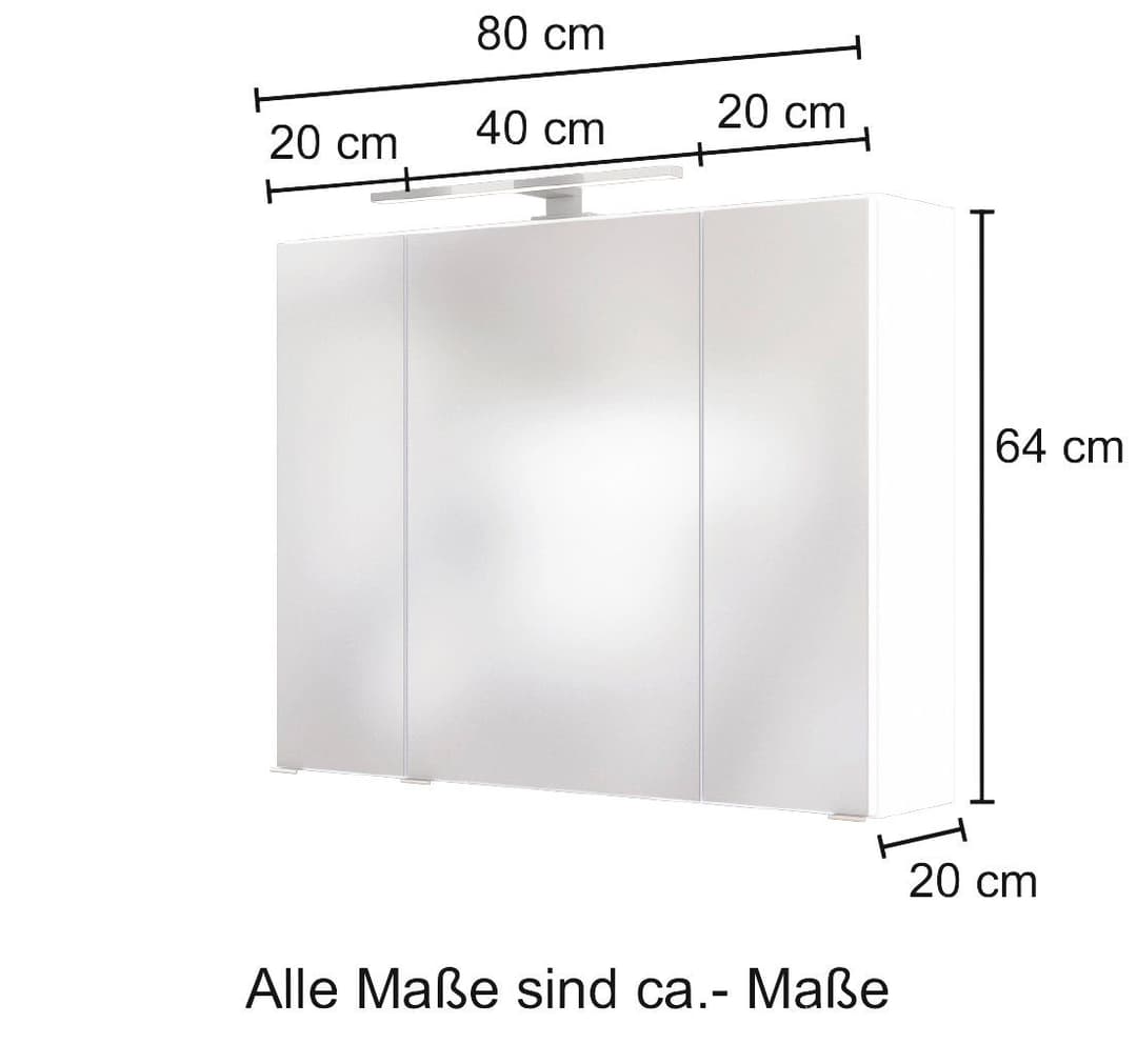 welltime Spiegelschrank Baabe | Grau