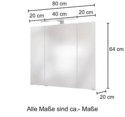welltime Spiegelschrank Baabe | Grau
