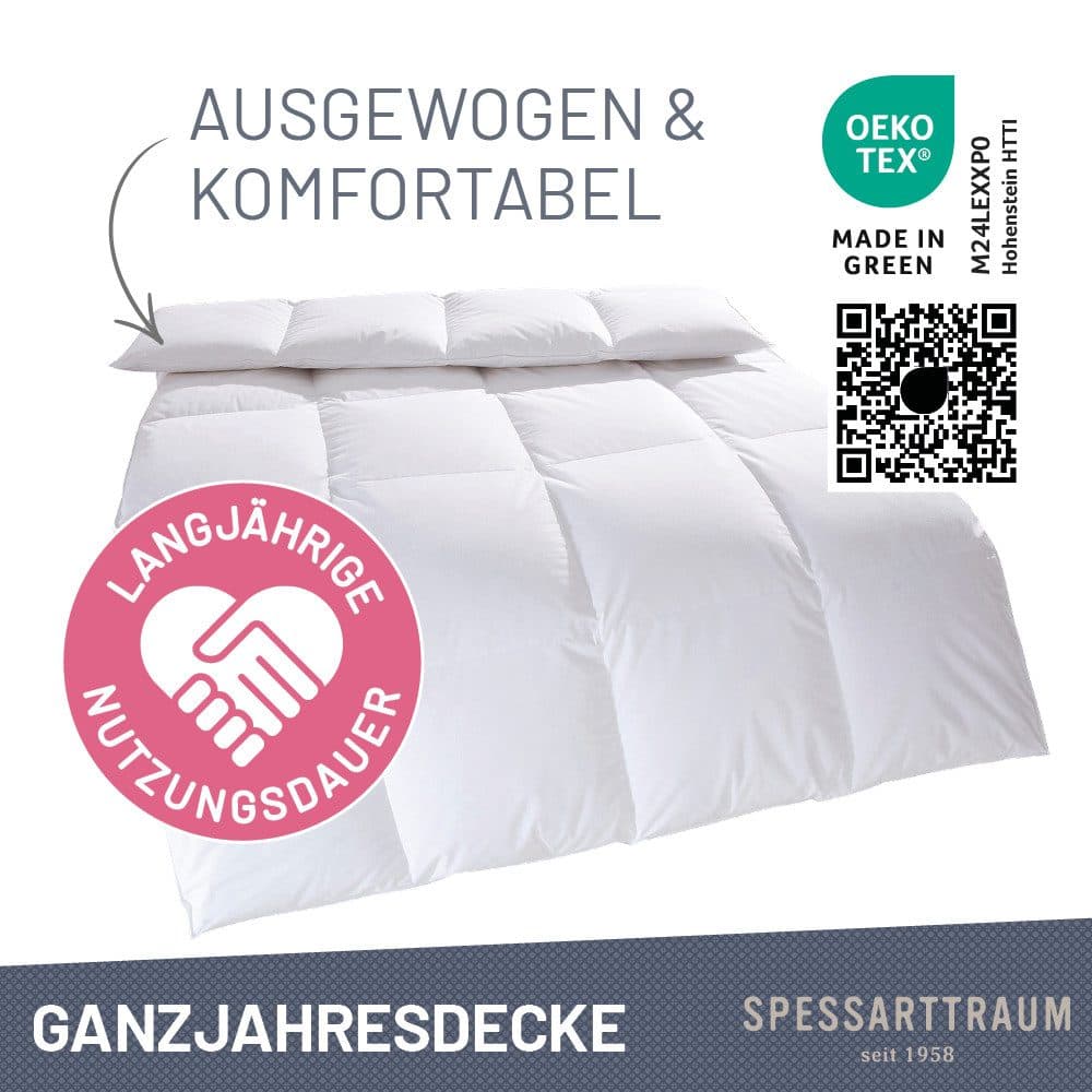 SPESSARTTRAUM Gänsedaunenbettdecke Premium**** | Weiß