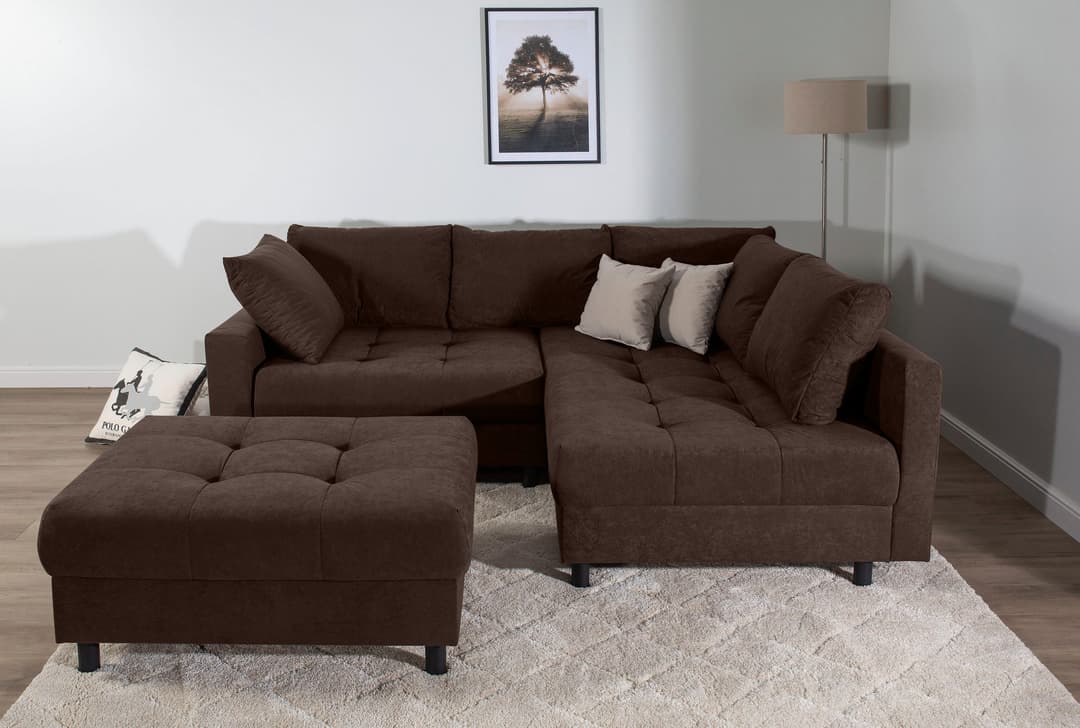 COLLECTION AB Ecksofa Toni L-Form | Braun