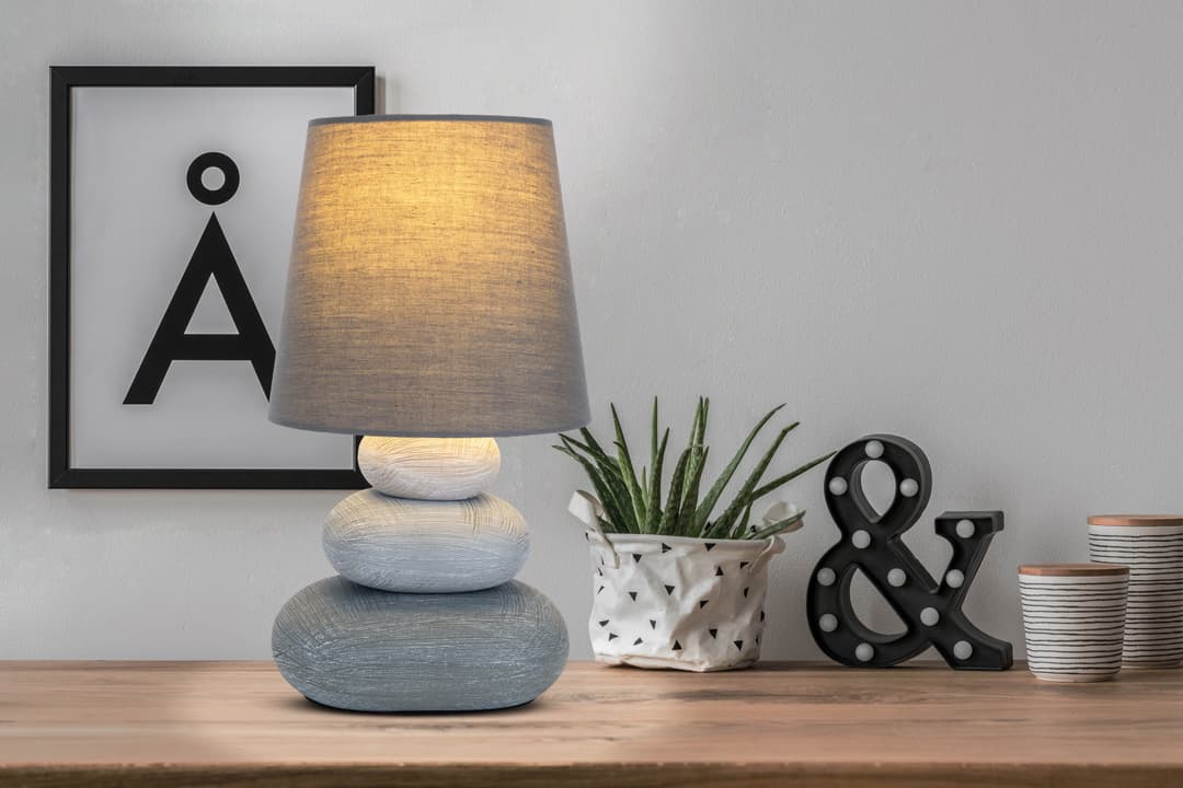 näve LED Tischleuchte Stoney | Grau