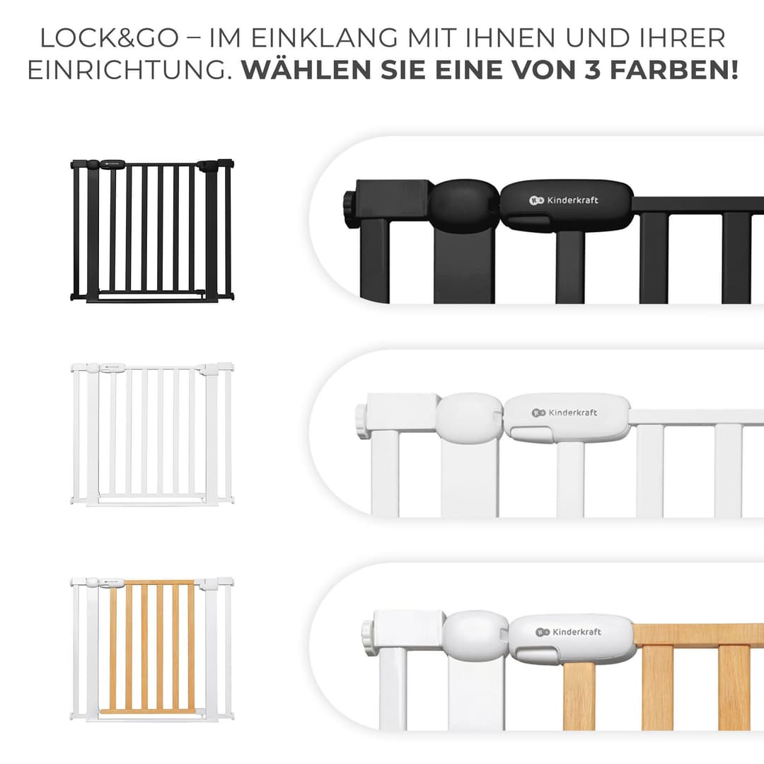 Kinderkraft Türschutzgitter LOCK & GO | Holztöne
