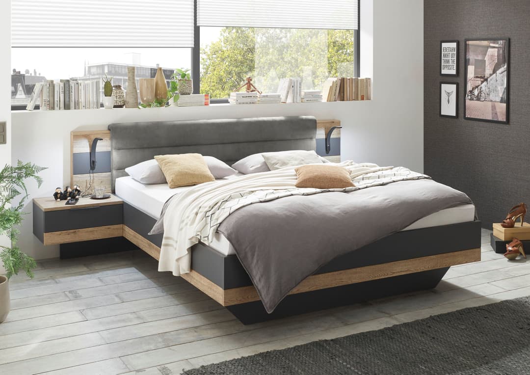 Schlafkontor Bettgestell Linea | Grau