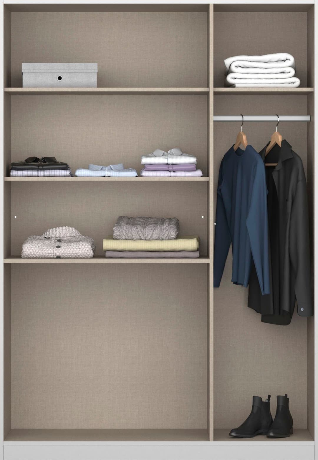 rauch HOMBURG Kleiderschrank mit Spiegel | Weiß