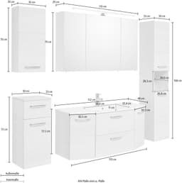 Saphir Quickset 936 Badmöbel-Set | Holztöne