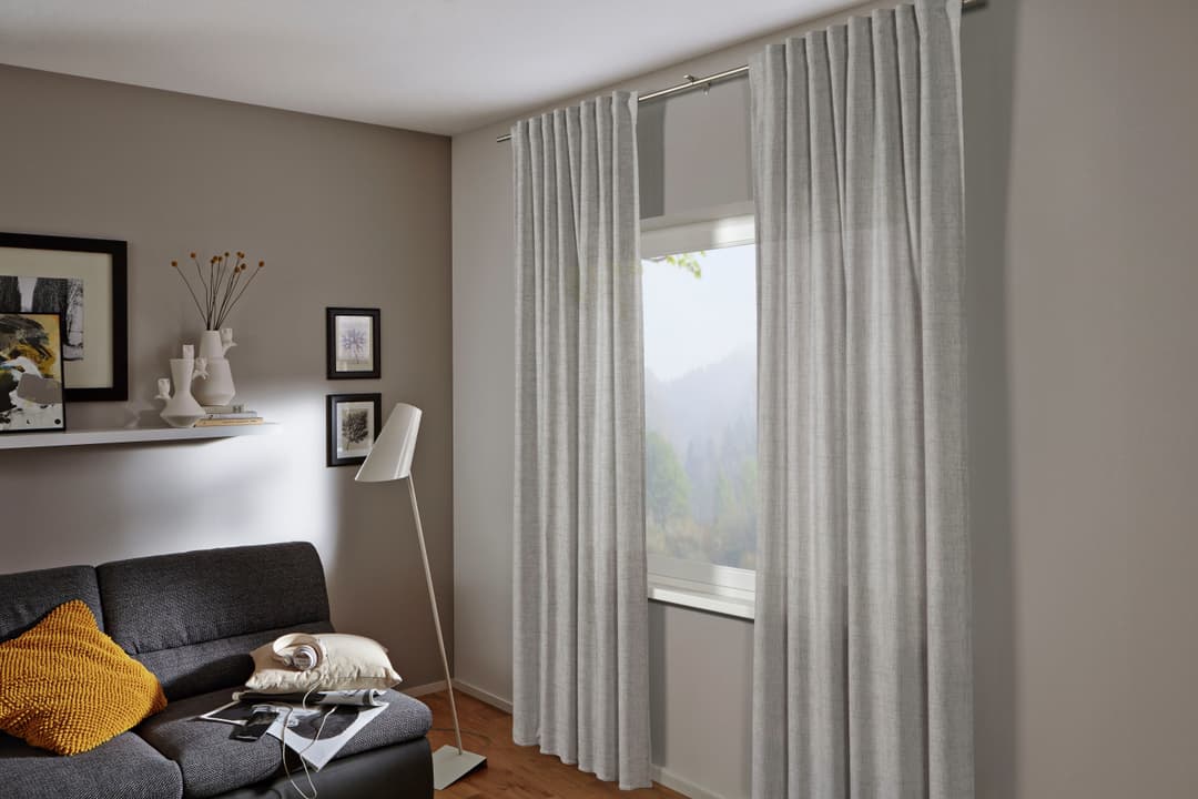 Sehlbach Gardine Schal Leinenoptik | Grau