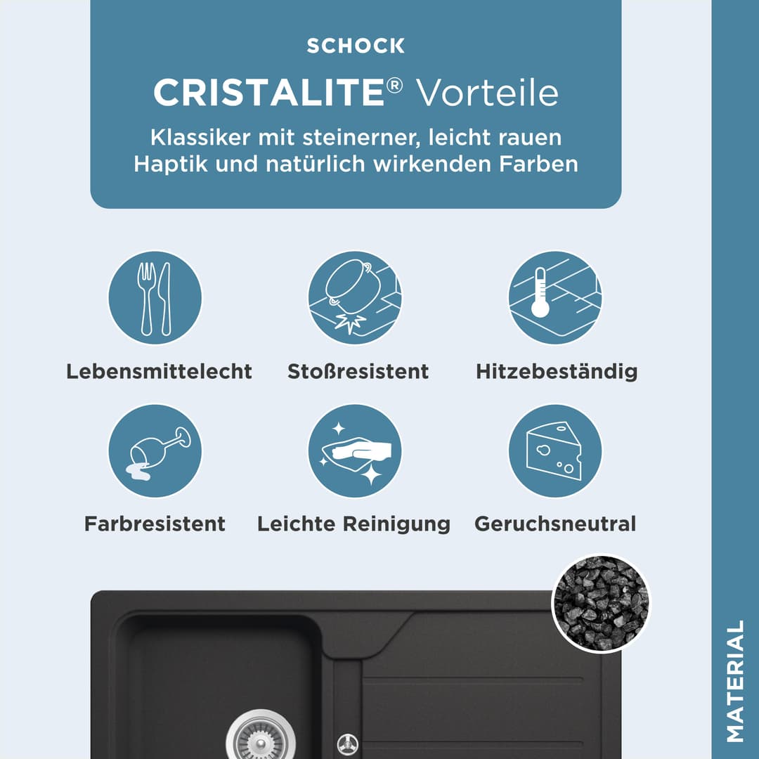 Schock Granitspüle COMO D-100 | Schwarz