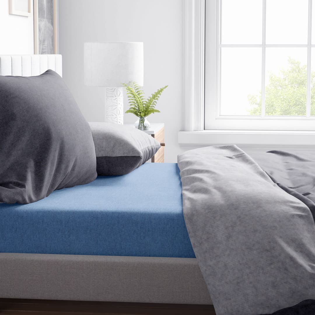 SETEX Spannbettlaken Feinbiber | Blau
