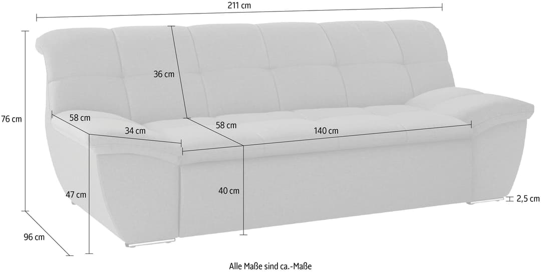 DOMO collection 2-Sitzer Sofa Splash | Schwarz