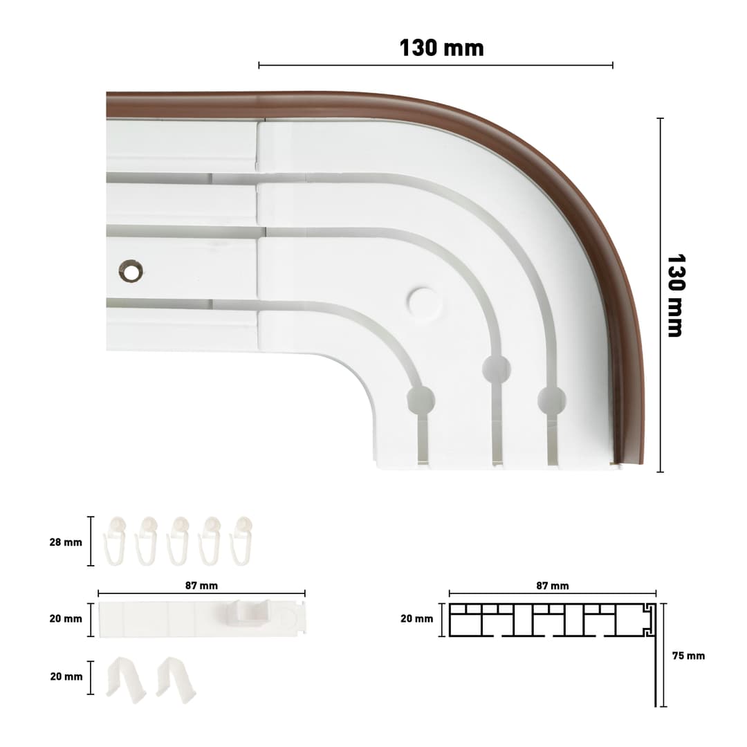 SN DECO GROUP Vorhangschiene SH3 | Weiß