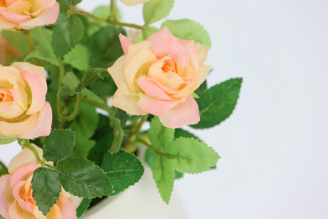 Kunstblume Wildrosen Busch im Topf | Rosa
