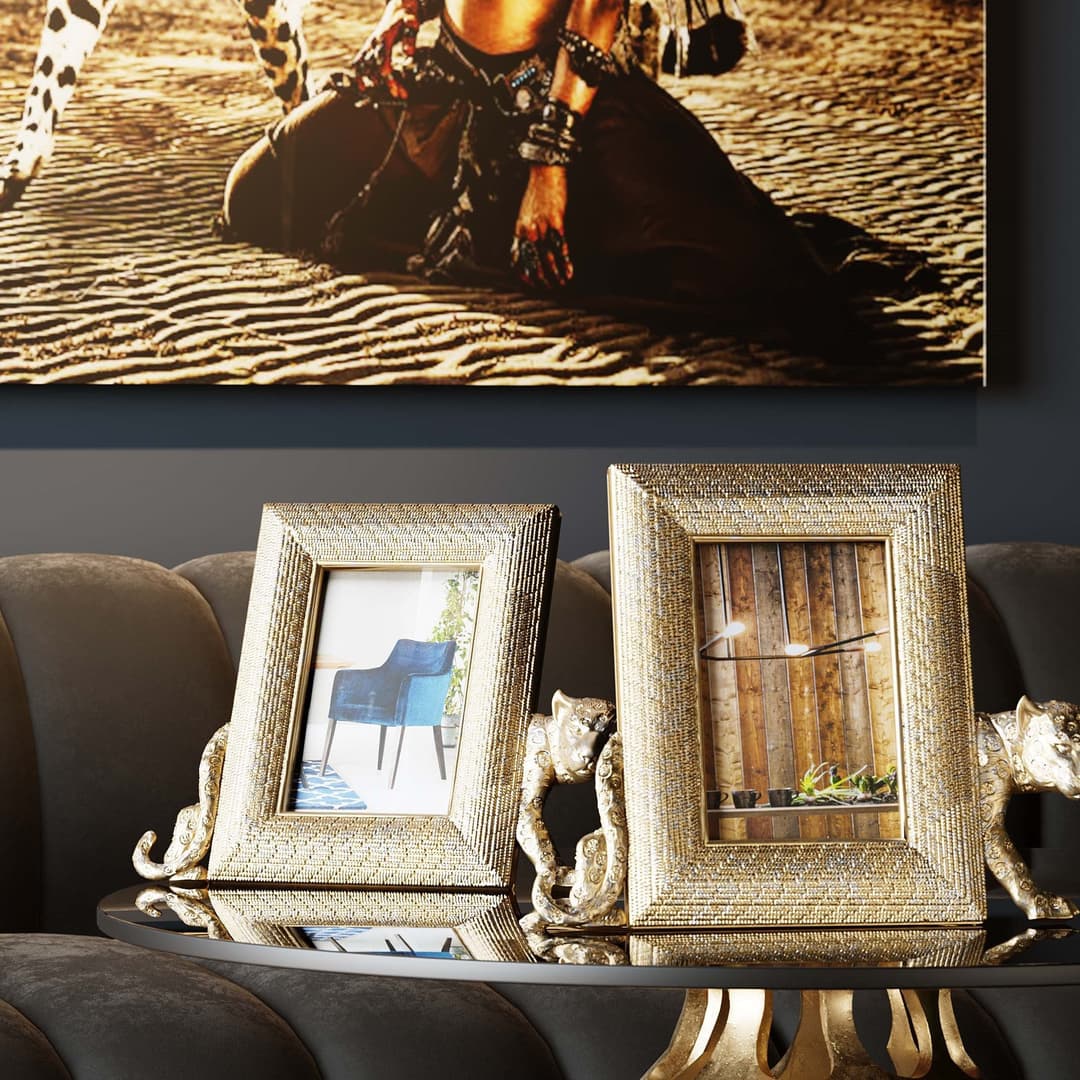 Kare Design Einzelrahmen Bilderrahmen Leopard | Gold