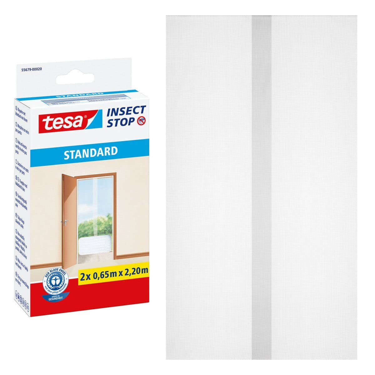 tesa Insect Stop STANDARD Fliegengitter für Türen | Weiß