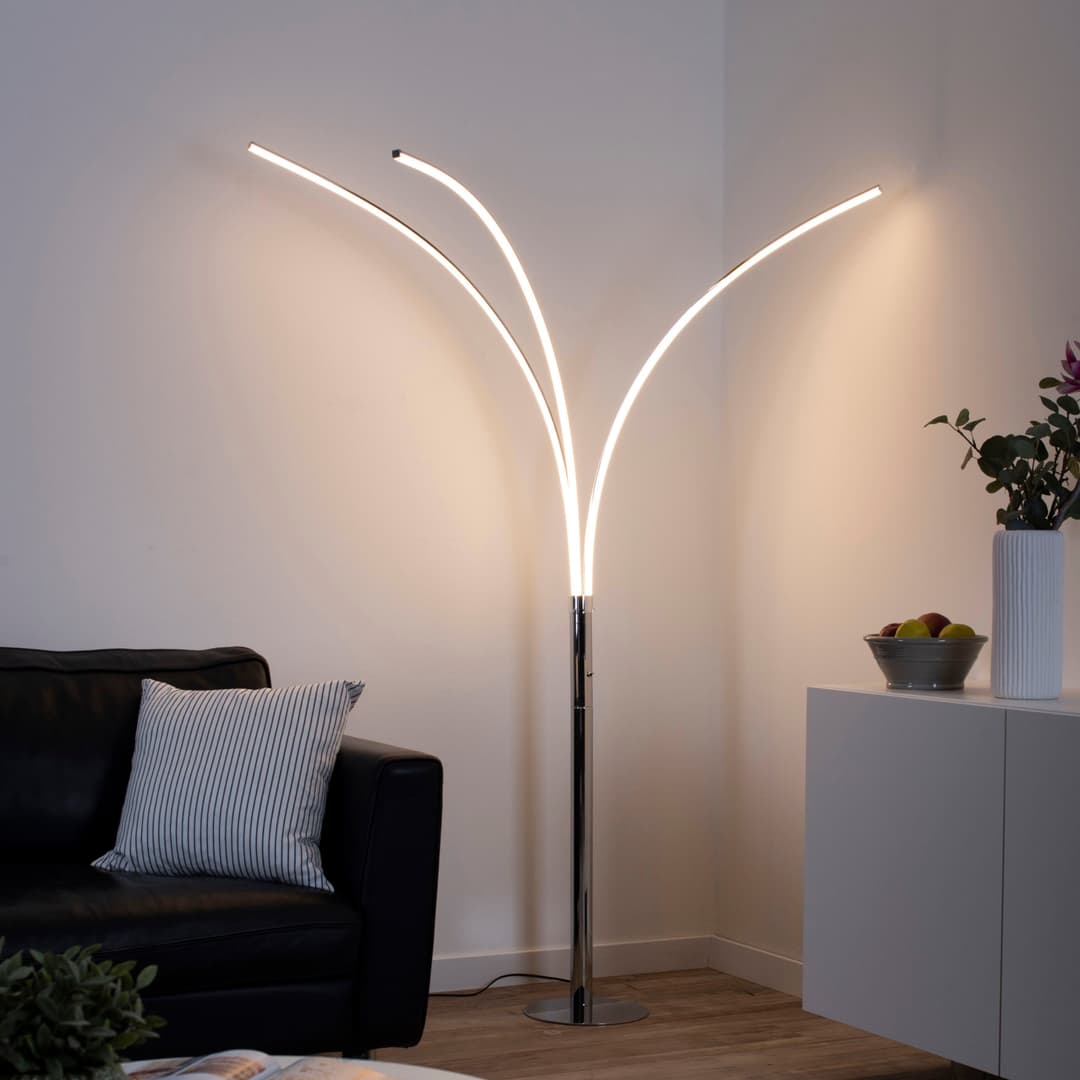 JUST LIGHT LED Stehlampe MAJA | Silber