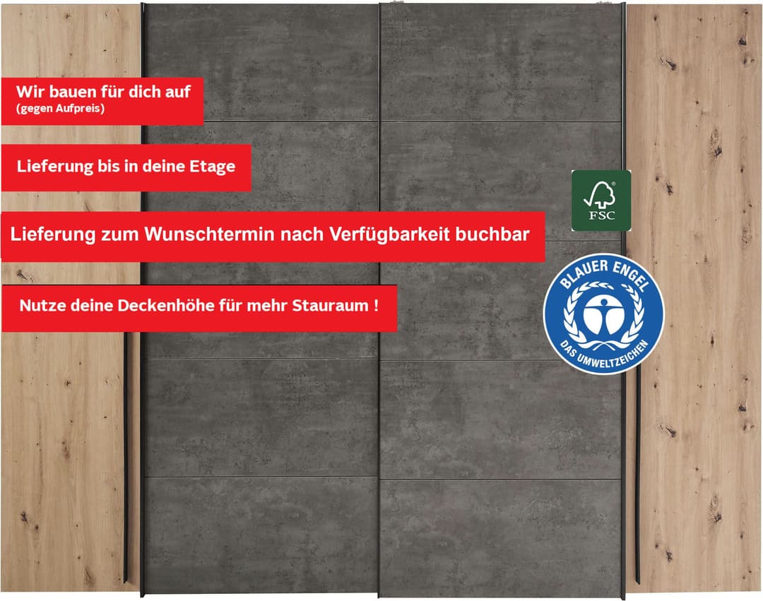 FORTE Kleiderschrank Narago | Mehrfarbig