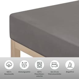 OTTO home Spannbettlaken GRETA Jersey | Grau