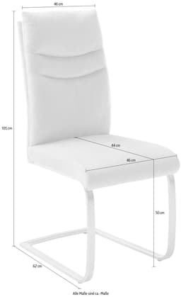 MCA furniture Freischwinger Gibara Schwingstuhl 2er Set | Beige