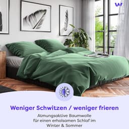 Wolkenfeld Bettwäsche Renforcé Baumwolle | Grün