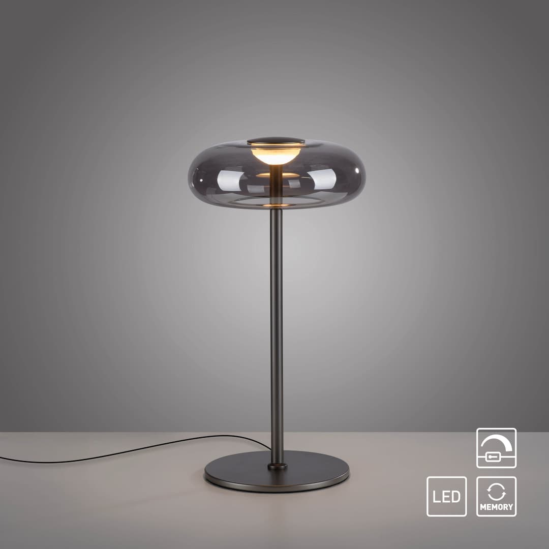 SCHÖNER WOHNEN-Kollektion LED Tischleuchte POSH | Grau